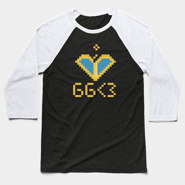GG <3 Good Game Honor Pixel Art MOBA Emblem Baseball T-Shirt by ilrac_art